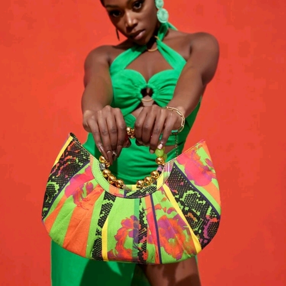 Colorfull Ruched Design Top Handle Bag - Picture 7 of 11